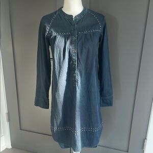 Lucky Brand Blue Long Sleeve Tunic Dress Size XS